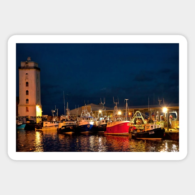 North Shields Fish Quay at Night Sticker by Violaman